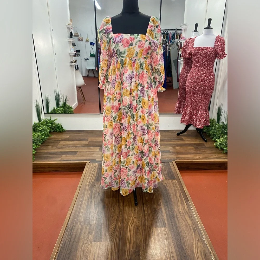 Bright Floral Summer Maxi Dress - Picture 1 of 1